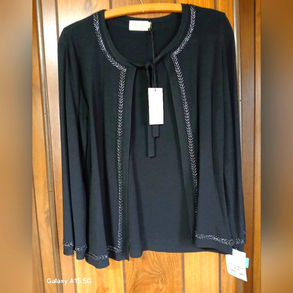 Jennifer Roberts Women's Open  Front Cardigan Size L